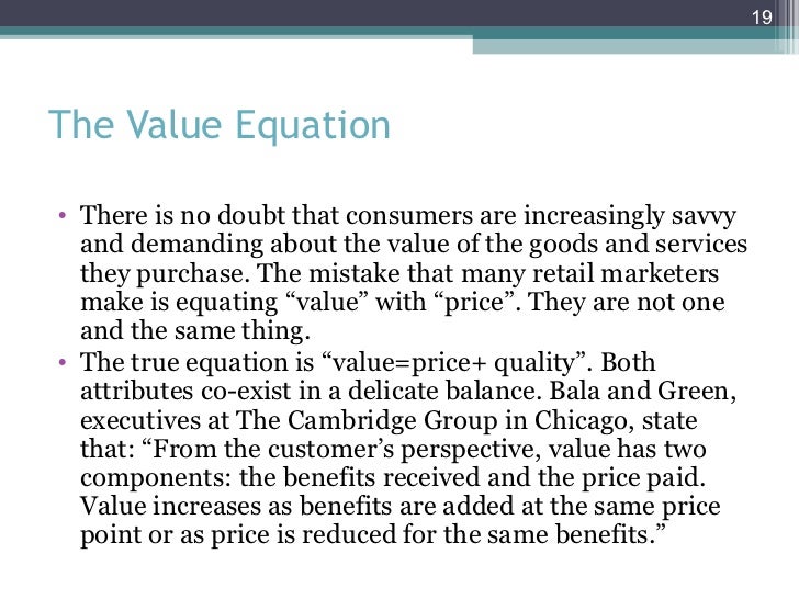 Value equation