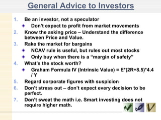 Value investing - an introduction to benjamin graham | PPTX