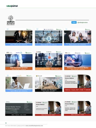 For more information, please write to sales.value@redingtonmea.com
10
For more information, please write to sales.value@redingtonmea.com
09 / 2020 | 11
@redingtonvalue
Webinar | 9 June, 2021 | 9 AM - 11 AM EAT
 