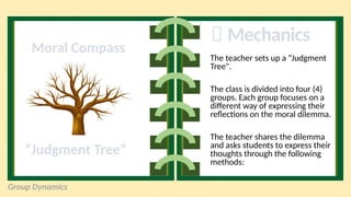 Judgment Tree VALUE JUDGMENT (React to lay value judgment on critical issues that ...