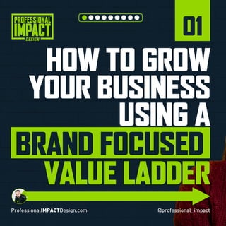 HOW TO GROW
YOUR BUSINESS
USING A
BRAND FOCUSED
VALUE LADDER
ProfessionalIMPACTDesign.com @professional_impact
01
 