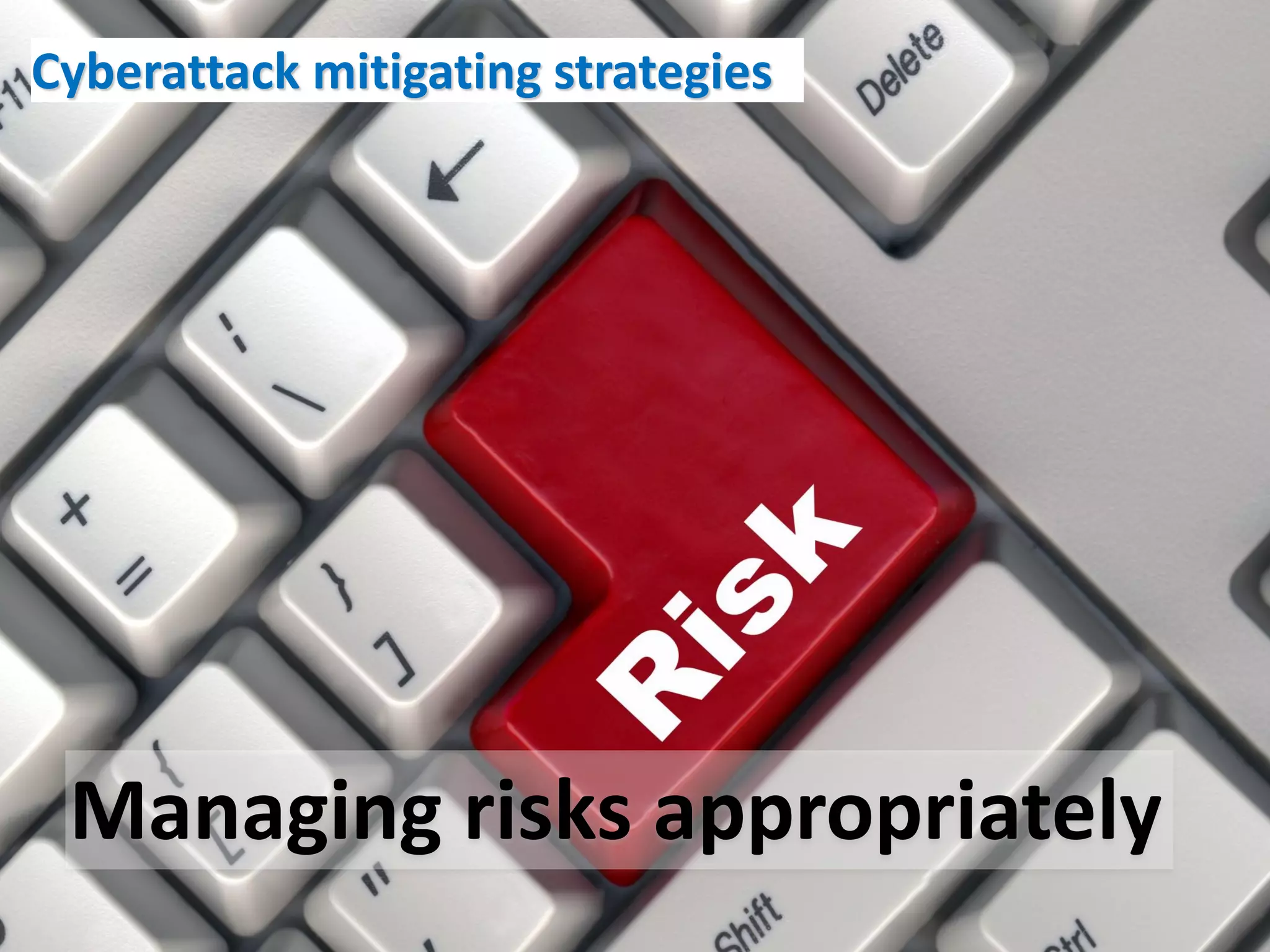 Cyberattack mitigating strategies




 Managing risks appropriately
 