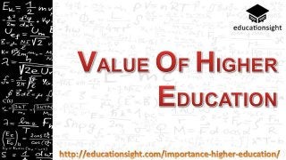 Value of higher education