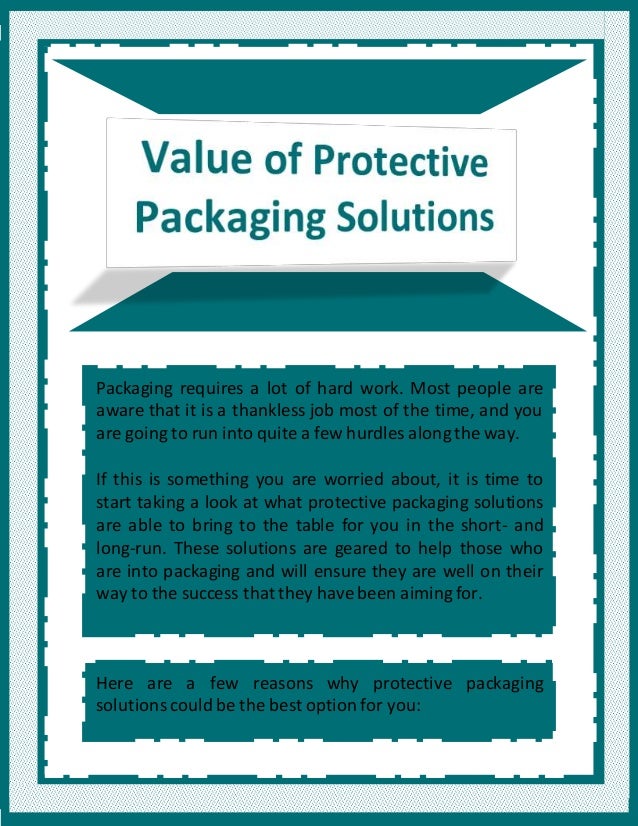 Value of Protective Packaging Solutions