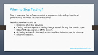 Value of software testing | PPTX
