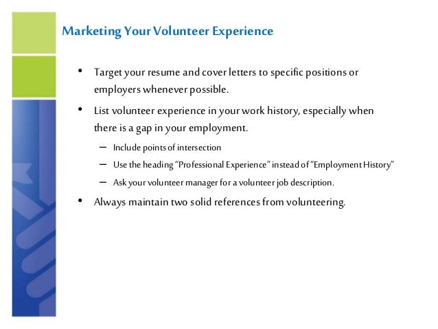 volunteering job description