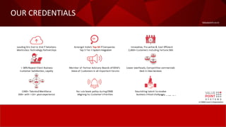 Valuepoint.co.in
OUR CREDENTIALS
A CMMI Level-5 Organization
 