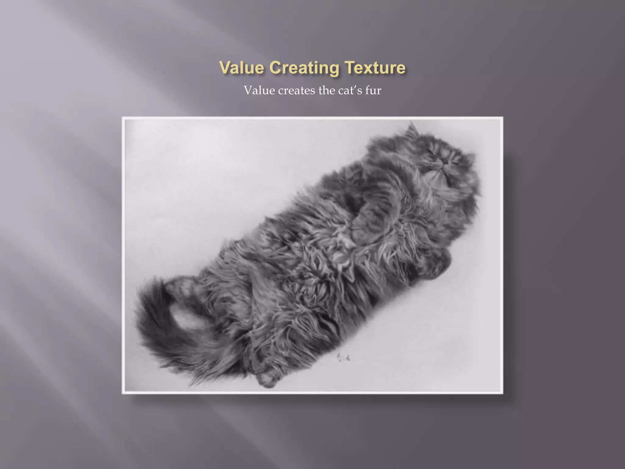 Value creates the cat’s fur
 
