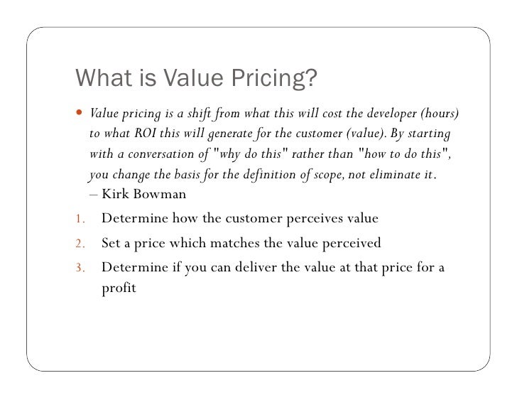 Value Pricing for Software Developers