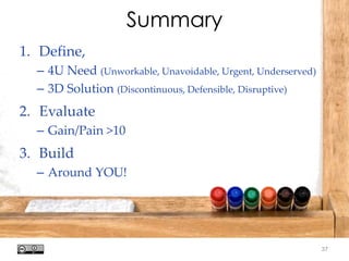 Harvard innovation lab : Michael J Skok : Startup Secrets : Value PropositionHi @mjskok
38
Gain
Gain Pain
• Revenue
• Cost savings
• Time
• People
• Competitive advantage
• Reputation
• Etc..
 
