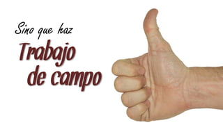 Sino que haz
 Trabajo
  de campo
 