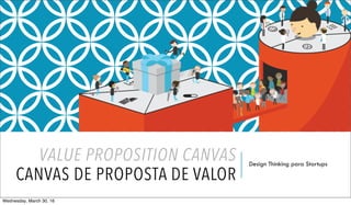 VALUE PROPOSITION CANVAS
CANVAS DE PROPOSTA DE VALOR
Design Thinking para Startups
Wednesday, March 30, 16
 