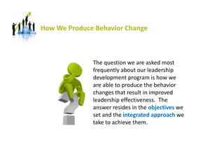 Value proposition for outsourcing leadership development