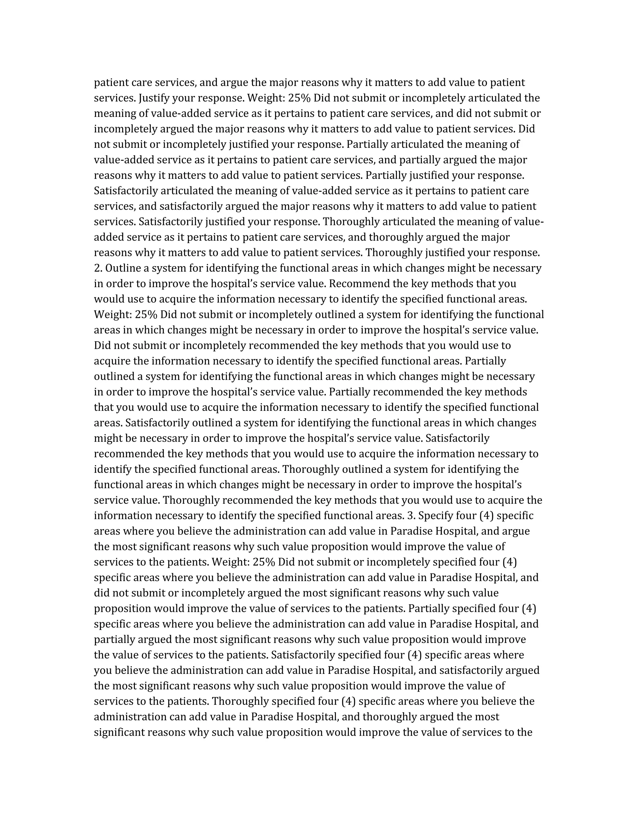 Value Proposition in Patient Care Due Week 3 and worth.docx