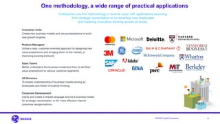 10GEODIS Freight Forwarding
One methodology, a wide range of practical applications
Companies use this methodology in diverse ways with applications spanning
from strategic reorientation to on-boarding new employees
and fostering innovative thinking across all levels.
 