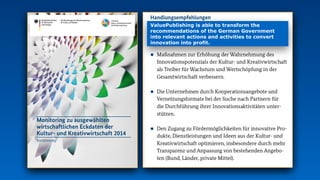 ValuePublishing is able to transform the
recommendations of the German Government  
into relevant actions and activities to convert
innovation into profit.
 