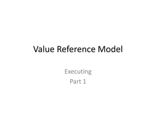 Value Reference Model

       Executing
         Part 1
 