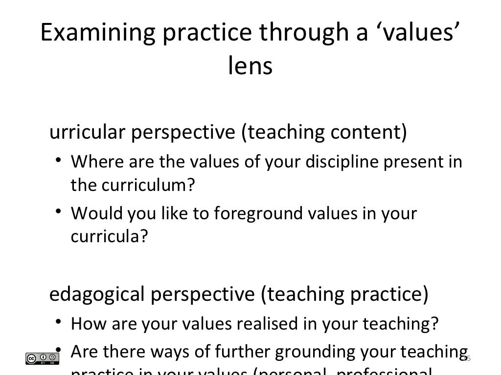 Values in Higher Education: Applying a disciplinary lens