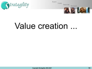 Value creation ... Copyright Stratagility 2003-2007 