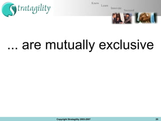 ... are mutually exclusive Copyright Stratagility 2003-2007 