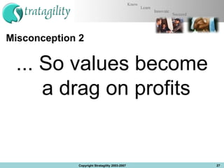 Misconception 2 ... So values become a drag on profits Copyright Stratagility 2003-2007 