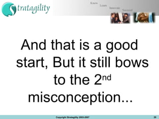 And that is a good start, But it still bows to the 2 nd  misconception...  Copyright Stratagility 2003-2007 