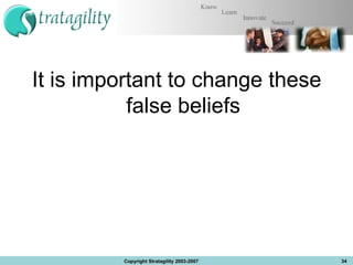It is important to change these false beliefs Copyright Stratagility 2003-2007 