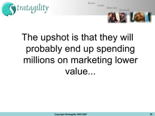 The upshot is that they will probably end up spending millions on marketing lower value... Copyright Stratagility 2003-2007 