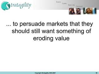 ... to persuade markets that they should still want something of eroding value Copyright Stratagility 2003-2007 