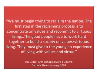 Values and Virtues - A Vision of Catholic Education | PPTX