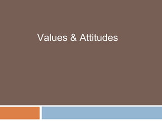 Values & Attitudes

 