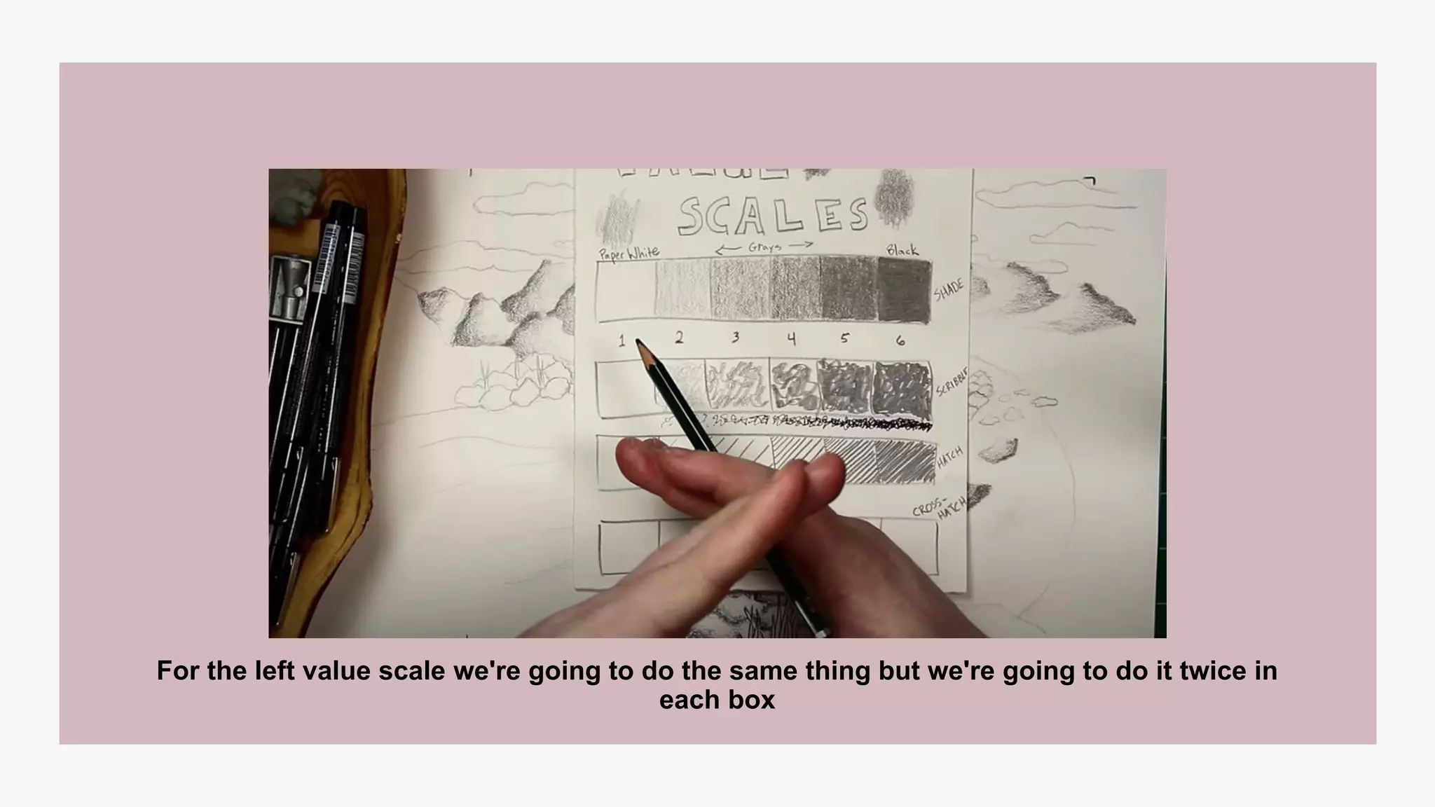 For the left value scale we're going to do the same thing but we're going to do it twice in
each box
 