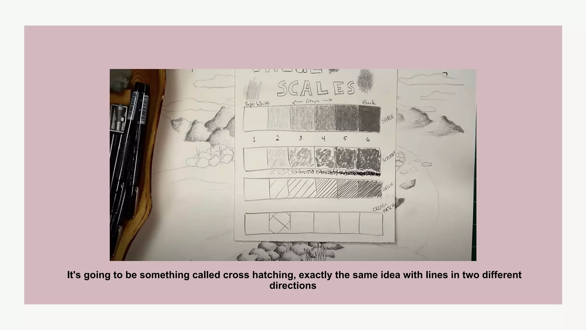 It's going to be something called cross hatching, exactly the same idea with lines in two different
directions
 