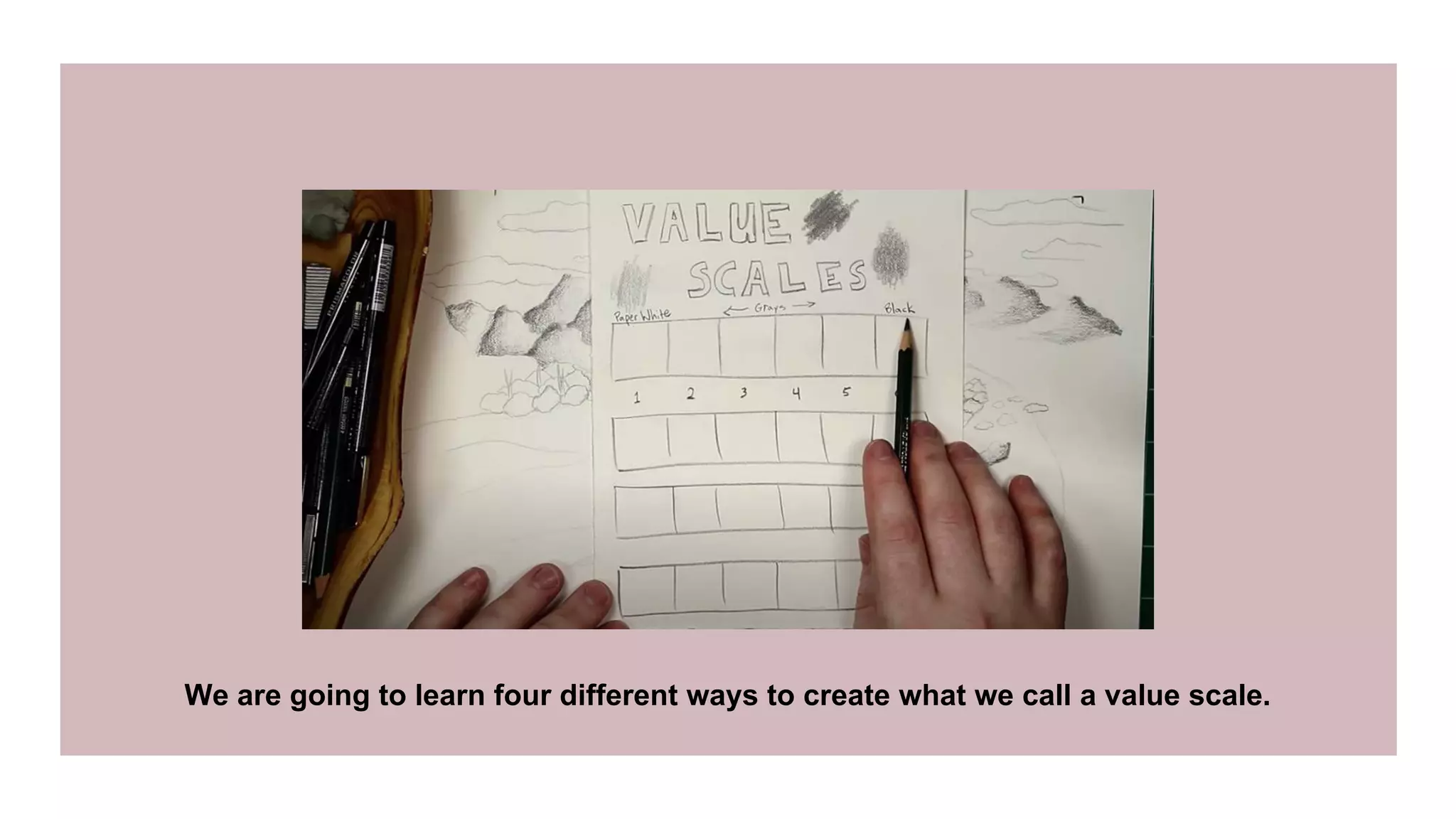 We are going to learn four different ways to create what we call a value scale.
 