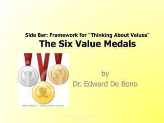 Copyright (c) Ziya G. Boyacigiller
2003, 2004
Side Bar: Framework for “Thinking About Values”
The Six Value Medals
by
Dr. Edward De Bono
 