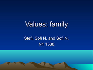 Values: family
Stefi, Sofi N. and Sofi N.
         N1 1530
 