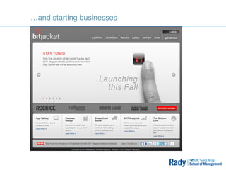 …and starting businesses!

•  BitJacket!
•  Shark Tank!
 