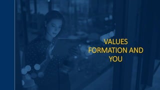 VALUES
FORMATION AND
YOU
 