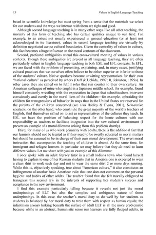 Values in english language teaching | PDF