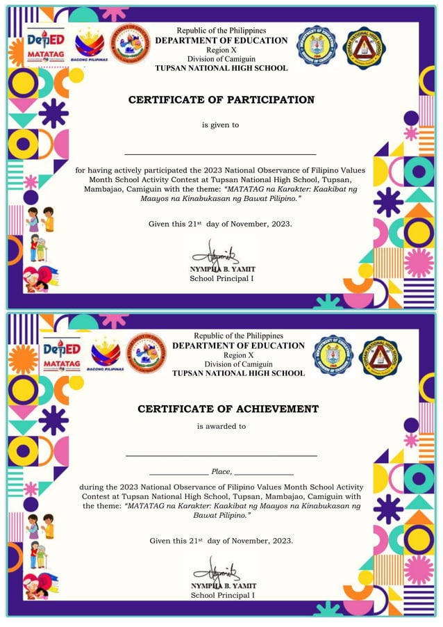 Values Month Certificates Template Editable | DOCX | Education