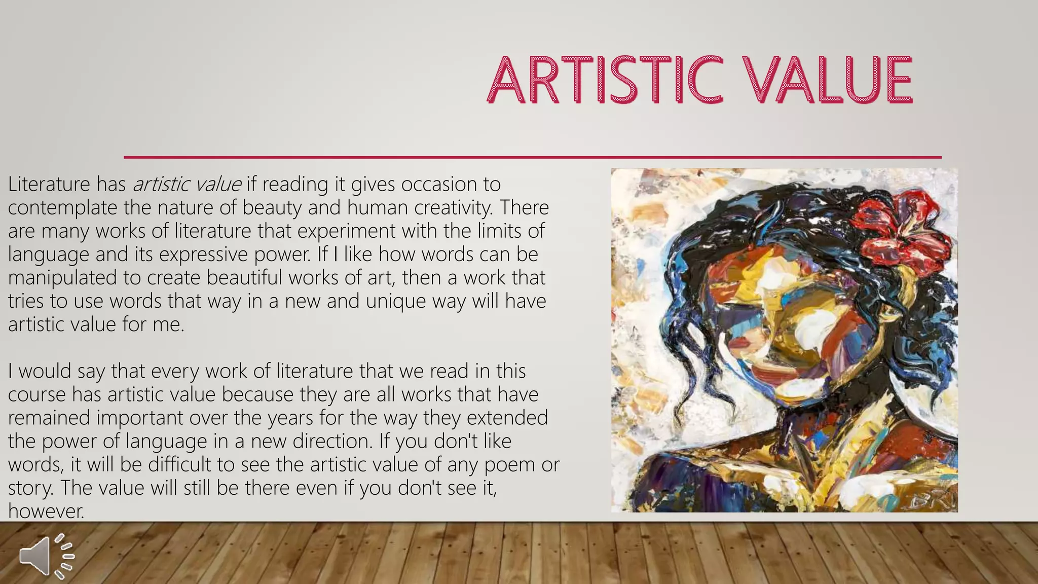 Values of Literature | PPTX