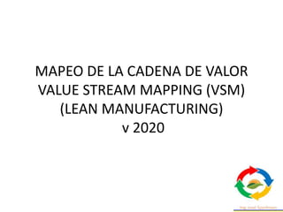 MAPEO DE LA CADENA DE VALOR
VALUE STREAM MAPPING (VSM)
(LEAN MANUFACTURING)
v 2020
 