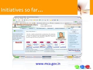 Initiatives so far … www.mca.gov.in 
