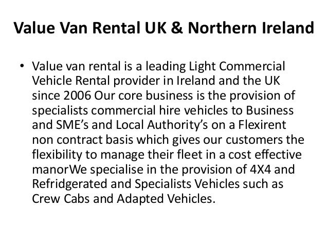 value van rental