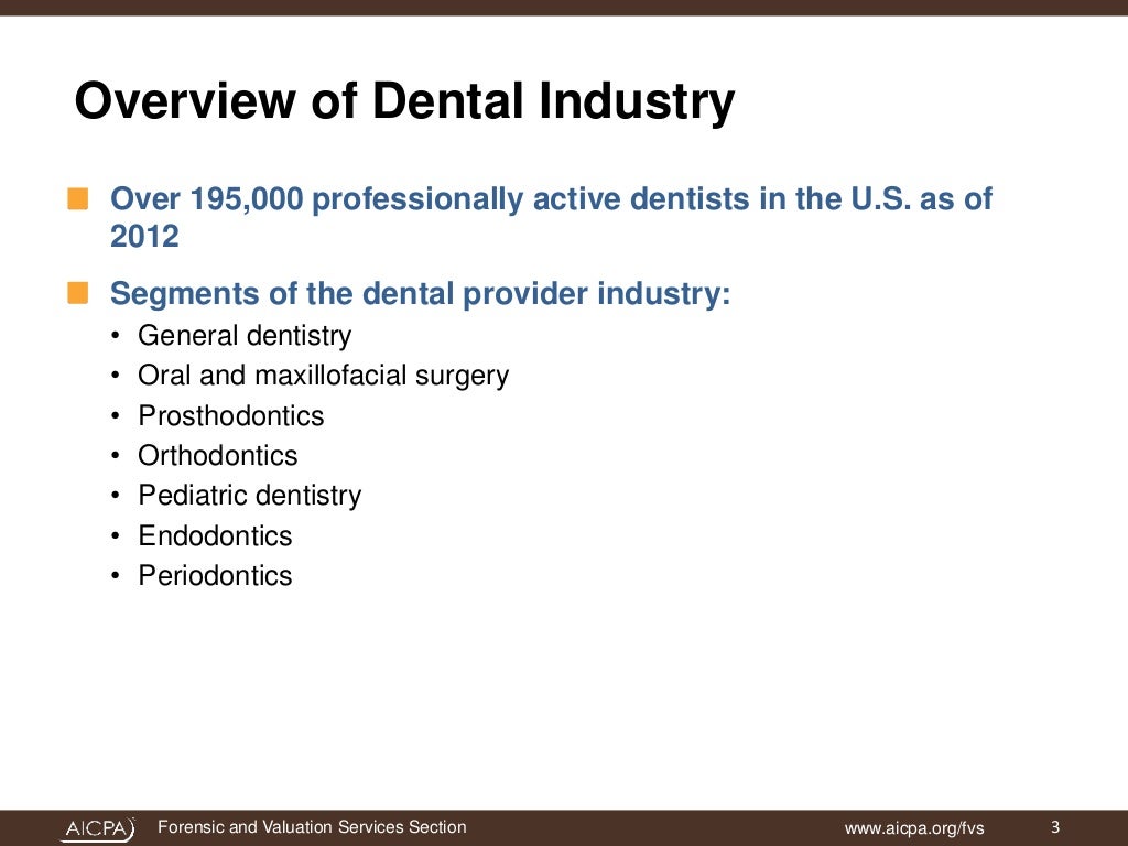 Valuation of Dental Practices