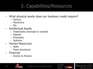 The 9 Element business model Matrix<br />© Mission HQ Pty. Ltd. All Rights Reserved<br />40<br />