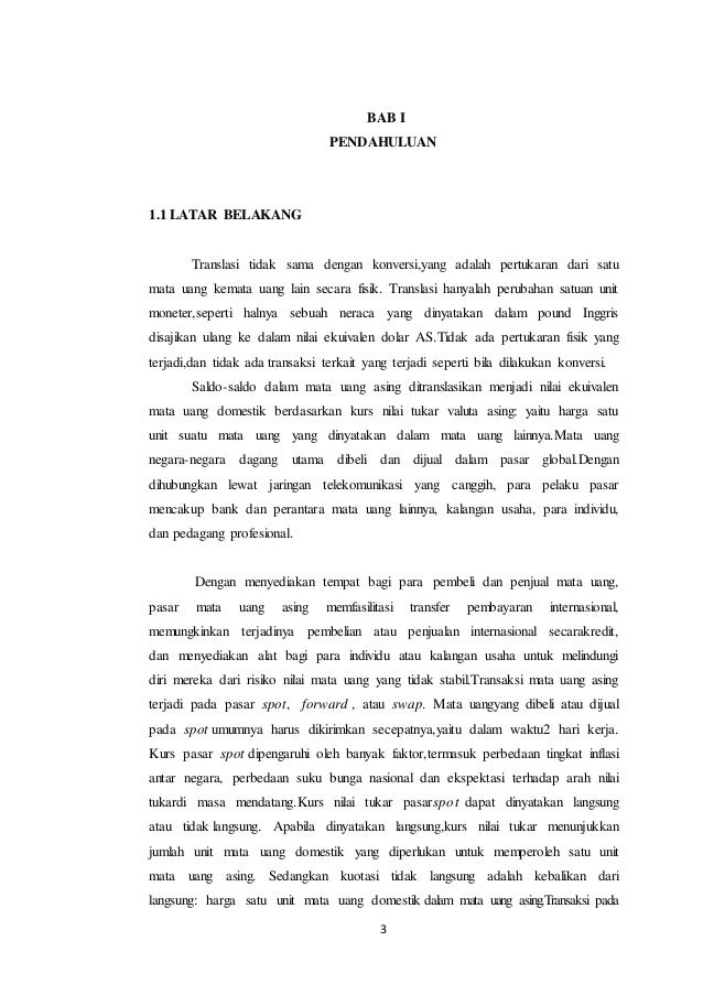 Contoh Makalah Valuta Asing