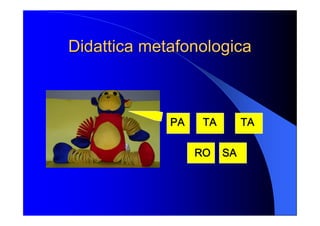 Didattica Didattica metafonologica metafonologica 
PA      TA        TA 
RO    SA
 