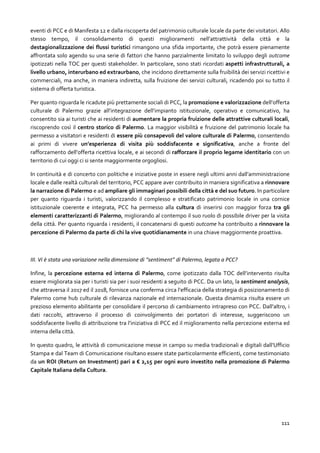 Valutazione di Palermo Capitale Italiana della Cultura 2018 | Report