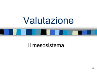 16
Valutazione
Il mesosistema
 